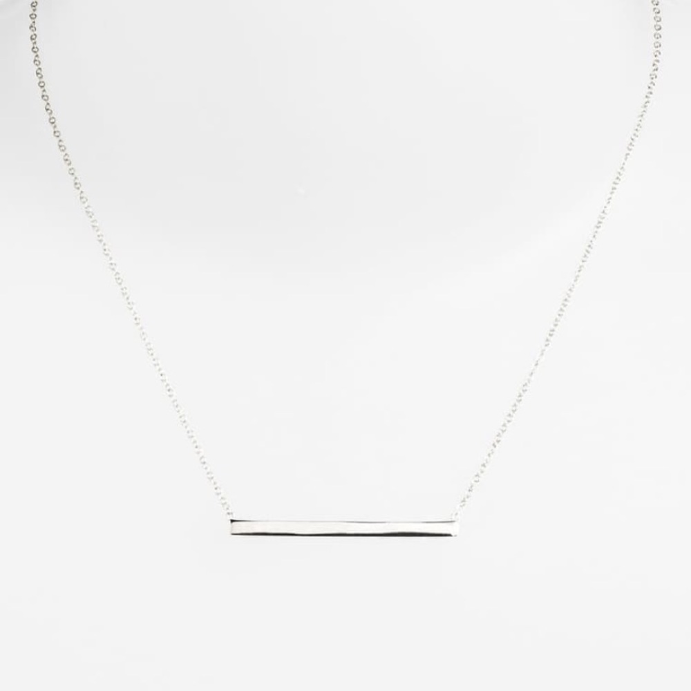 Sterling Silver Bar Pendant Necklace